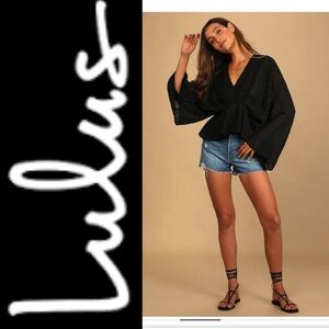 NWT More To Adore Black Striped Long Sleeve Top. Size Medium